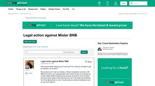 Legal action against Mister BNB - Gay Travel Forum - TripAdvisor