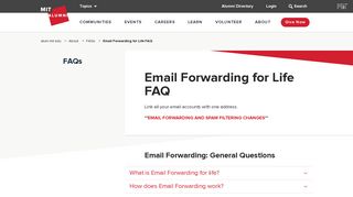 Email Forwarding for Life FAQ | alum.mit.edu - MIT Alumni Association