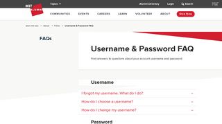 Username & Password FAQ | alum.mit.edu - MIT Alumni Association