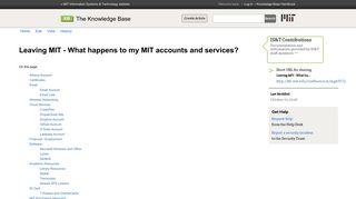 Leaving MIT - What happens to my MIT accounts and services? - IS&T ...