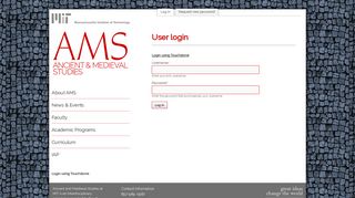 User login - ams - MIT