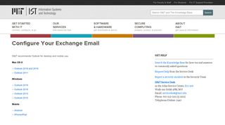 Configure Your Exchange Email | Information Systems ... - MIT IS&T