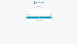 ChurchDesk: Log in