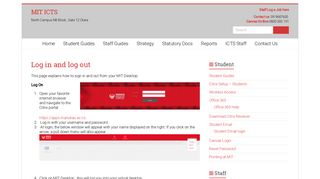 Log in and log out – MIT ICTS