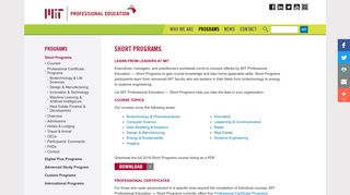 Professional Short Programs | MIT Professional Education