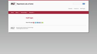 Staff login - Department, Lab or Center - MIT