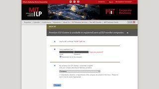 MIT-Industry-Login - MIT ILP