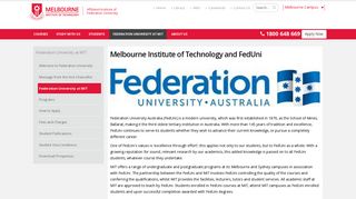 Melbourne Institute of Technology and FedUni | Melbourne Institute of ...