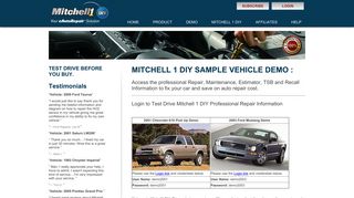 Mitchell 1 DIY sample vehicle demo - eAutoRepair