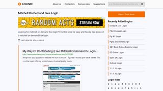 Mitchell On Demand Free Login