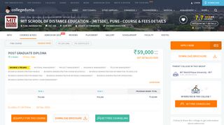MIT School of Distance Education - [MITSDE], Pune Courses & Fees ...