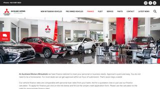 Finance - Auckland Motors Mitsubishi