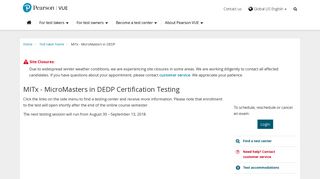 MITx - MicroMasters in DEDP :: Pearson VUE
