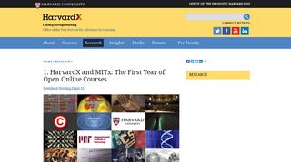 1. HarvardX and MITx: The First Year of Open Online Courses ...