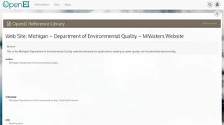 Michigan – Department of Environmental Quality – MIWaters Website ...