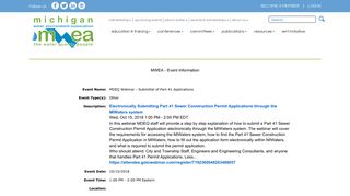 MWEA - Event Information - Vieth Consulting