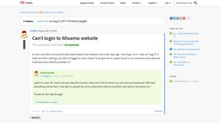 Can't login to Mixamo website | Adobe Community - Adobe Forums