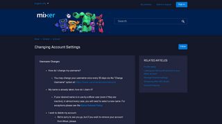 Changing Account Settings – Mixer