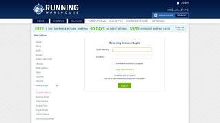 Account Login | Running Warehouse