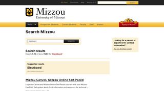 Blackboard - Search Mizzou // Mizzou // University of Missouri
