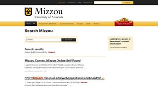 Blackboard Learn - Search Mizzou // Mizzou // University of Missouri