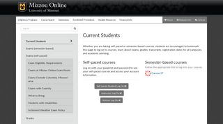 Current Students: Course Access | Mizzou Online | University of Missouri