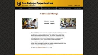 K-12 Course Offerings | Precollege | University of Missouri