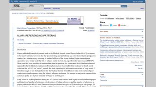 MJAFI: REFERENCING PATTERNS - NCBI - NIH