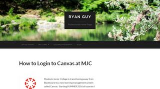 How to Login to Canvas at MJC | - Ryan Guy