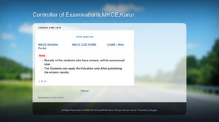 Controller of Examinations,MKCE,Karur