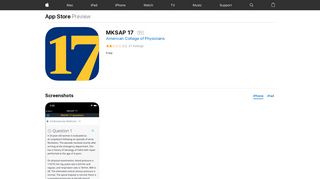 MKSAP 17 on the App Store - iTunes - Apple
