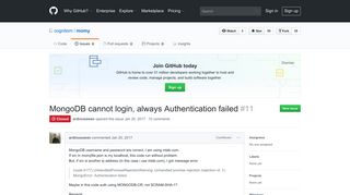 MongoDB cannot login, always Authentication failed · Issue #11 ...
