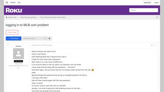 logging in to MLB.com problem - Roku Forums