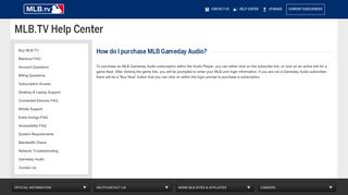 MLB.TV | Accessibility | How do I purchase MLB Gameday Audio ...