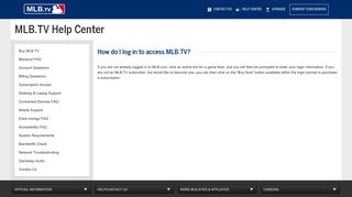 How do I log in to access MLB.TV? - MLB.com