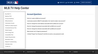 MLB.TV | Account Questions | MLB.com