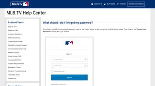 MLB.TV | Account Questions | What should I do if I forget my password ...