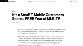 It's a Steal! T-Mobile Customers Score a FREE Year of MLB.TV | T ...