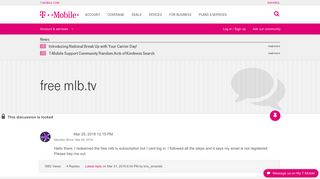 free mlb.tv | T-Mobile Support