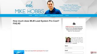 How much does MLM Lead System Pro Cost? FAQ #2 - Mike Hobbs