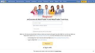 User Registration - MQL5 - MQL5.com