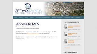 Access to MLS - Cedar Rapids Area Association of Realtors