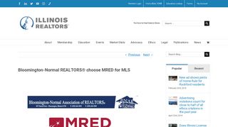 Bloomington-Normal REALTORS® choose MRED for MLS - Illinois ...