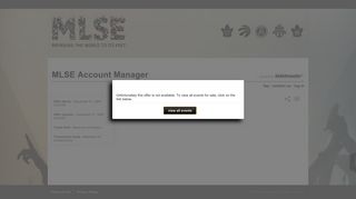 MLSE Account Manager web page - Ticketmaster
