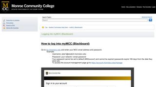 Logging into myMCC (Blackboard) | Monroe Community College