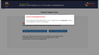 Patient Registration - Maryland Medical Cannabis Commission Registry