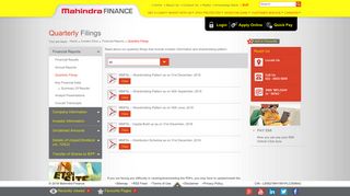 Quarterly Filings - Mahindra Finance