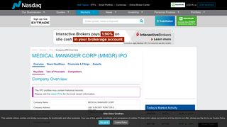 MEDICAL MANAGER CORP (MMGR) IPO - NASDAQ.com