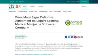 WeedMaps Signs Definitive Agreement to Acquire Leading Medical ...