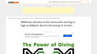 MMM was still alive in Zim; Some were earning as high as $500p/m ...